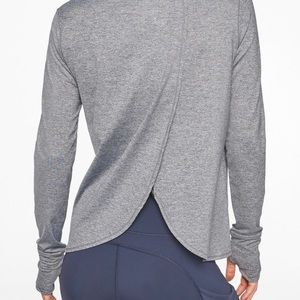 Athleta Heathered Grey Tulip Back Size Large